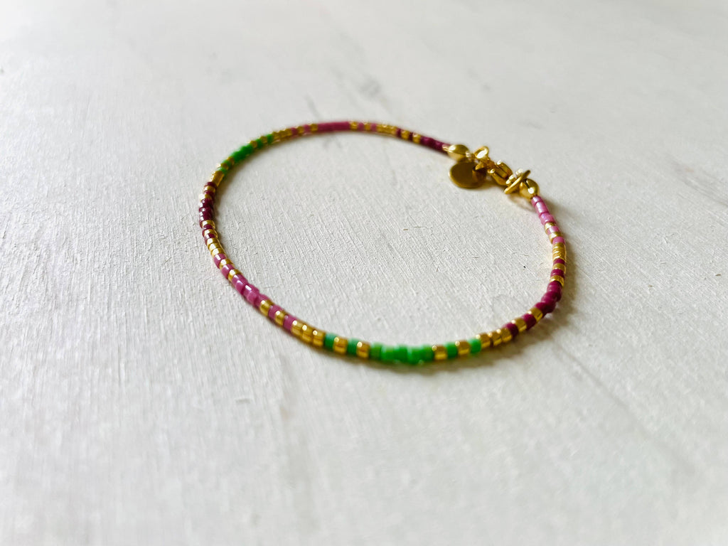 Bracelets acier inoxydable femme, bracelets perles N001