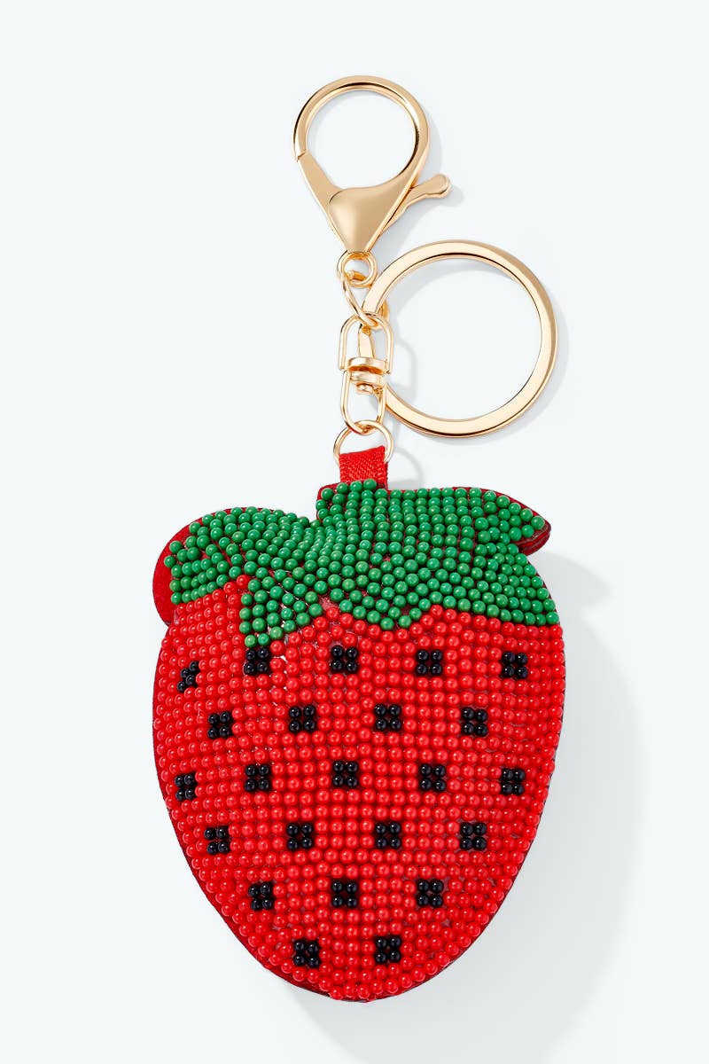 Porte-clés Fraise en perles de rocaille PC160SY