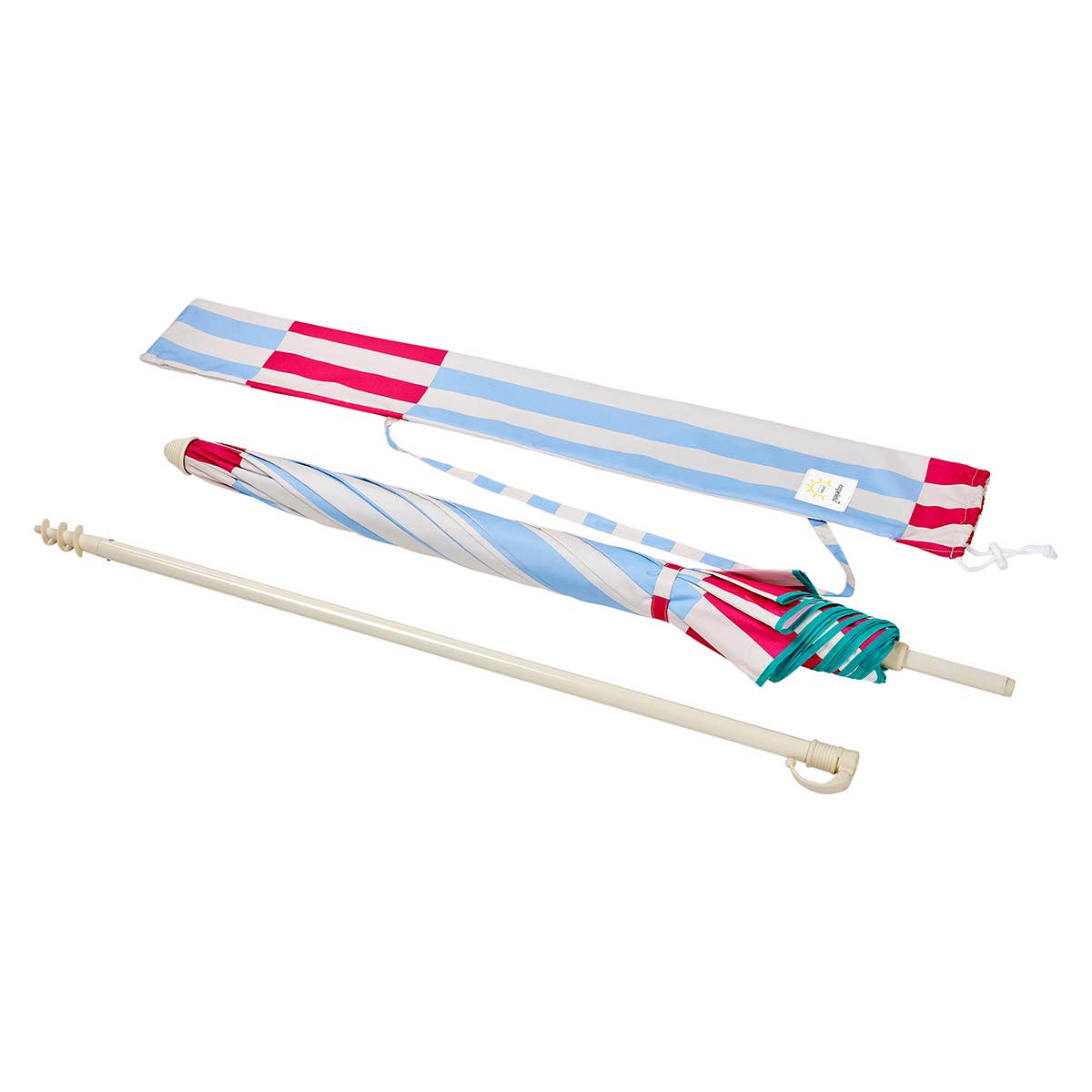 EZPELETA Parasol à rayures pour la plage ou le jardin.
