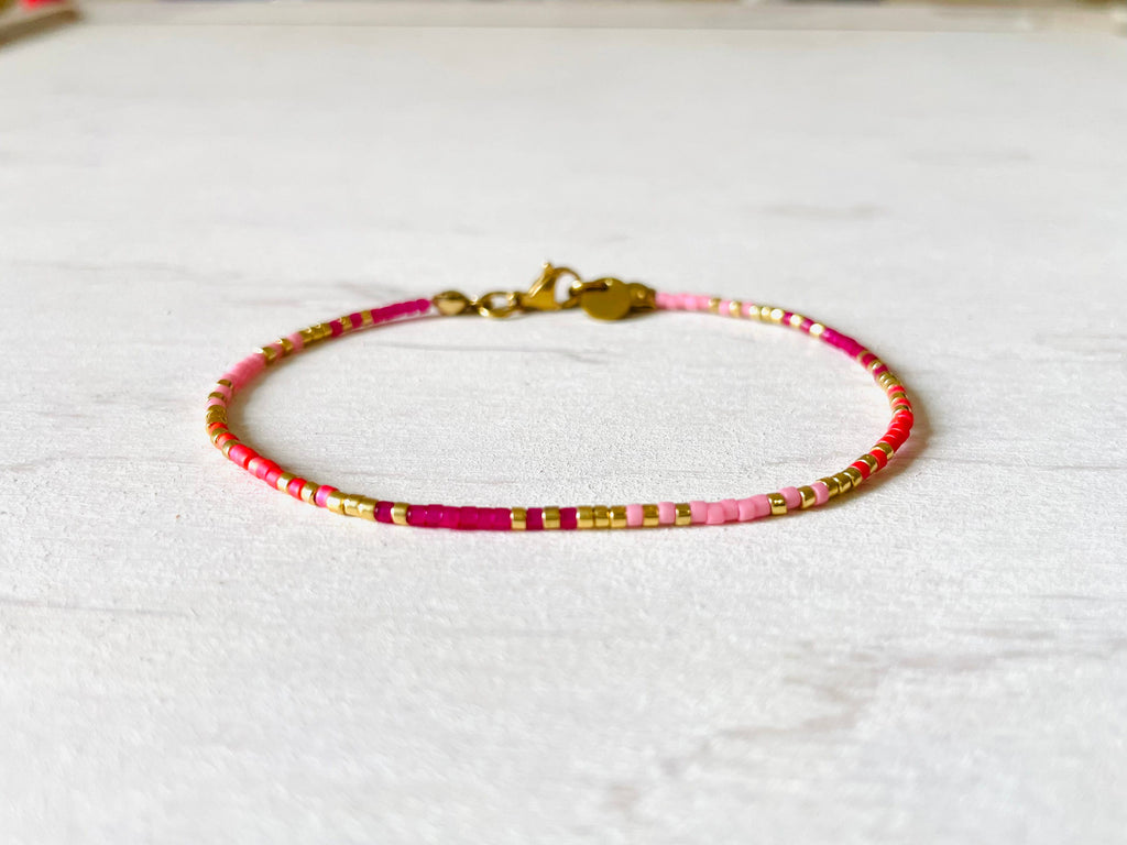 Bracelets acier inoxydable femme, bracelets perles N013