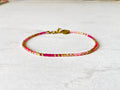 Bracelets acier inoxydable femme, bracelets perles N013