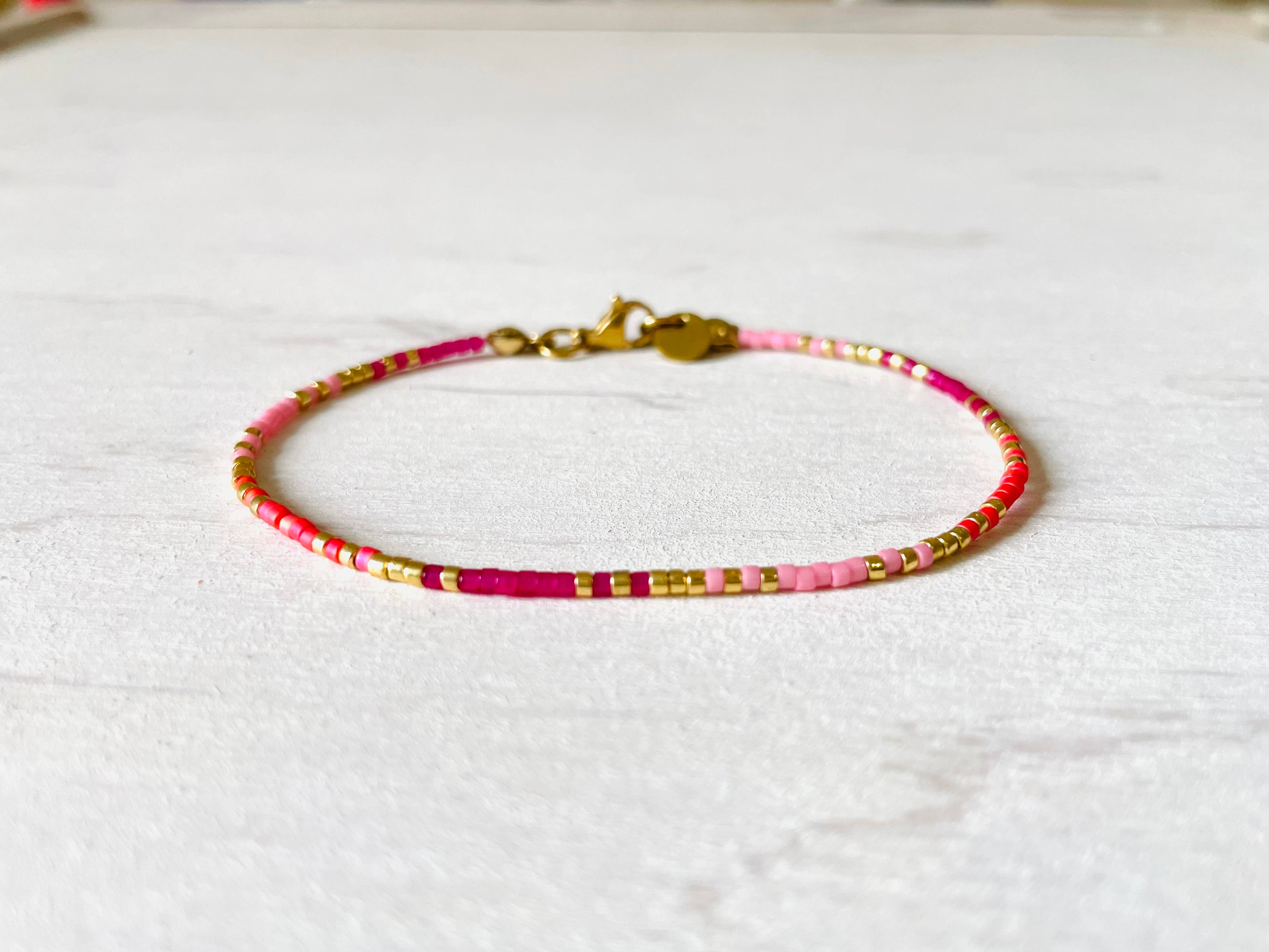 Bracelets acier inoxydable femme, bracelets perles N013