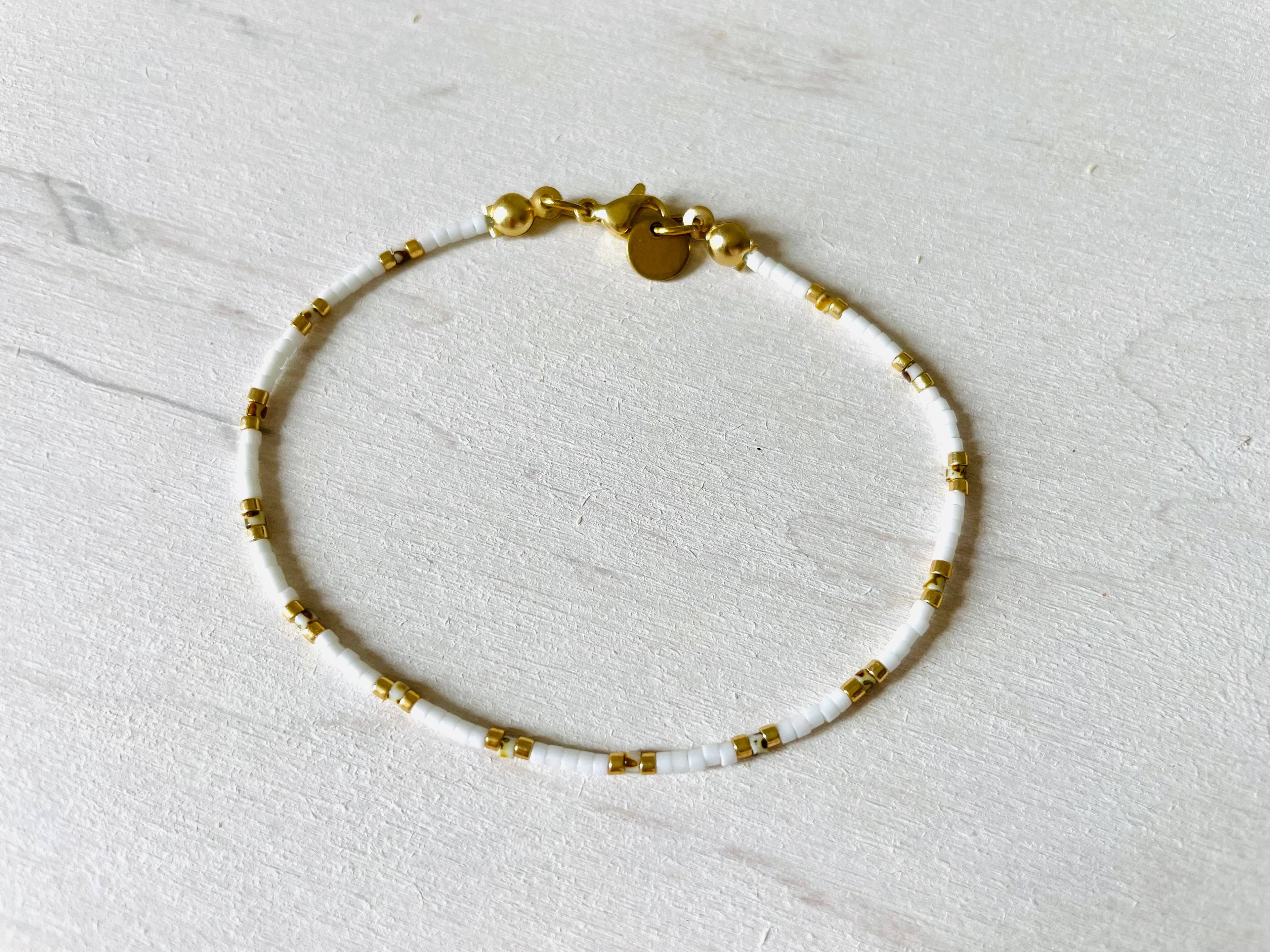 Bracelets acier inoxydable femme, bracelets perles N002