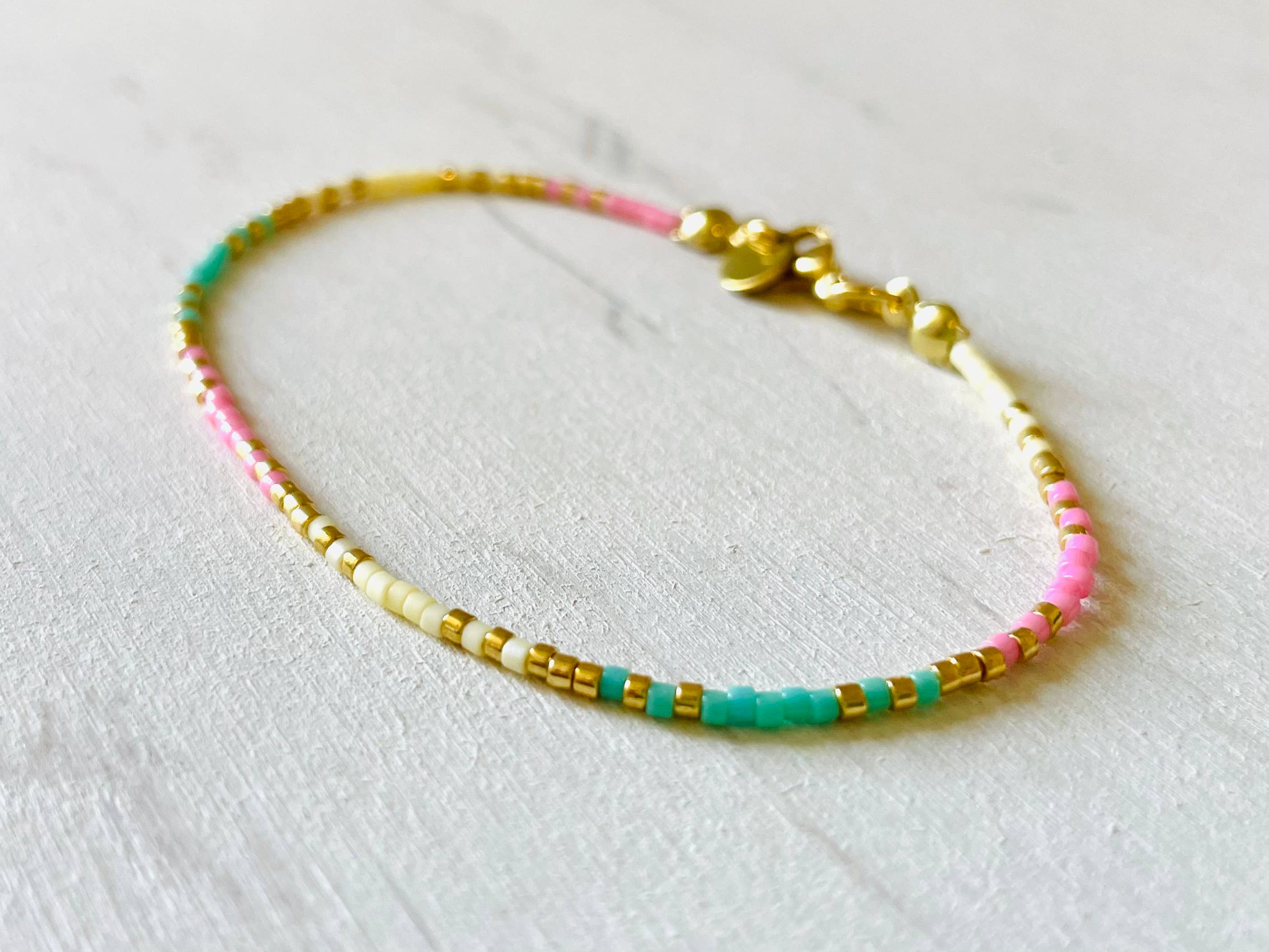 Bracelets acier inoxydable femme, bracelets perles N015