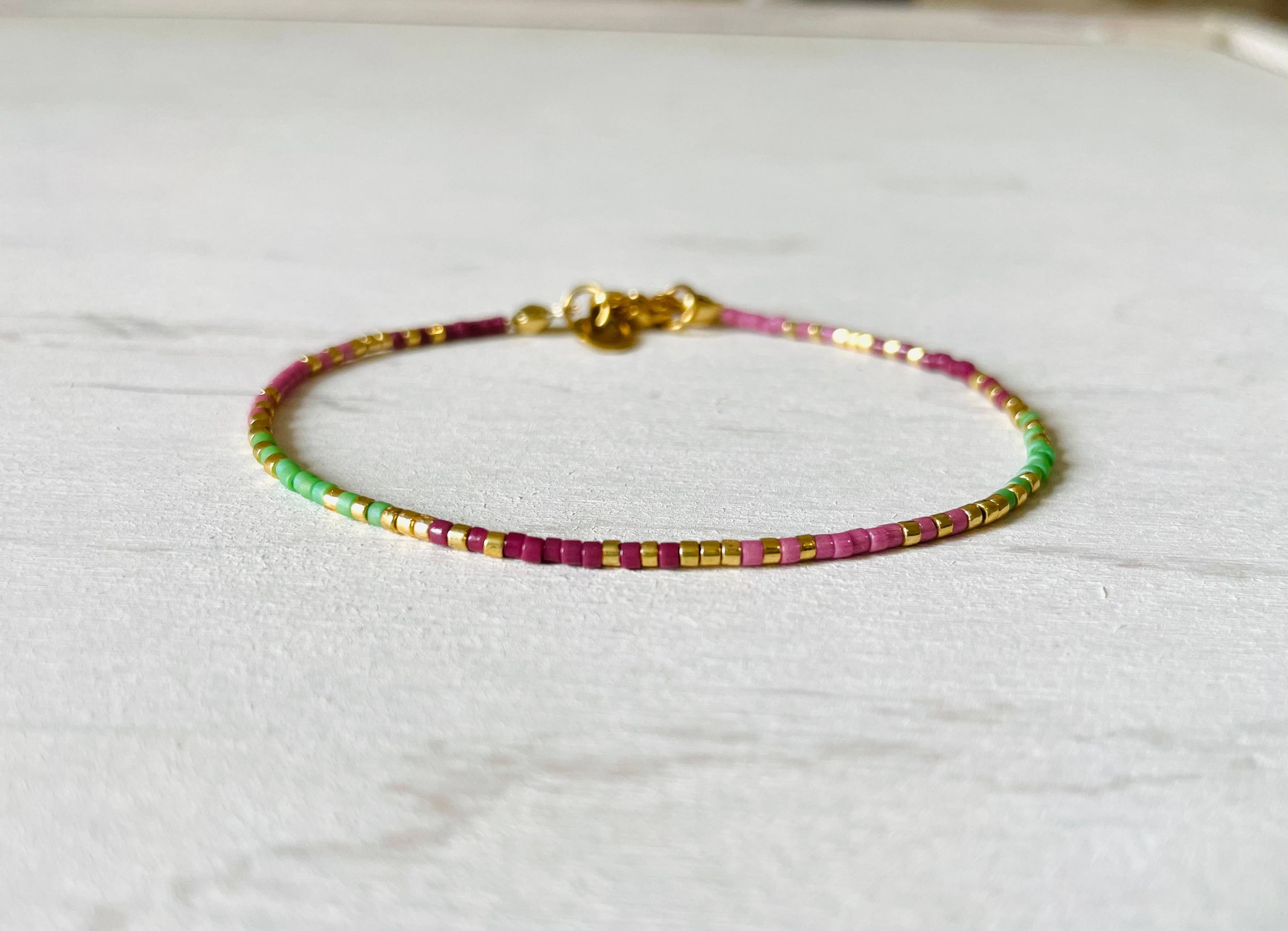 Bracelets acier inoxydable femme, bracelets perles N001