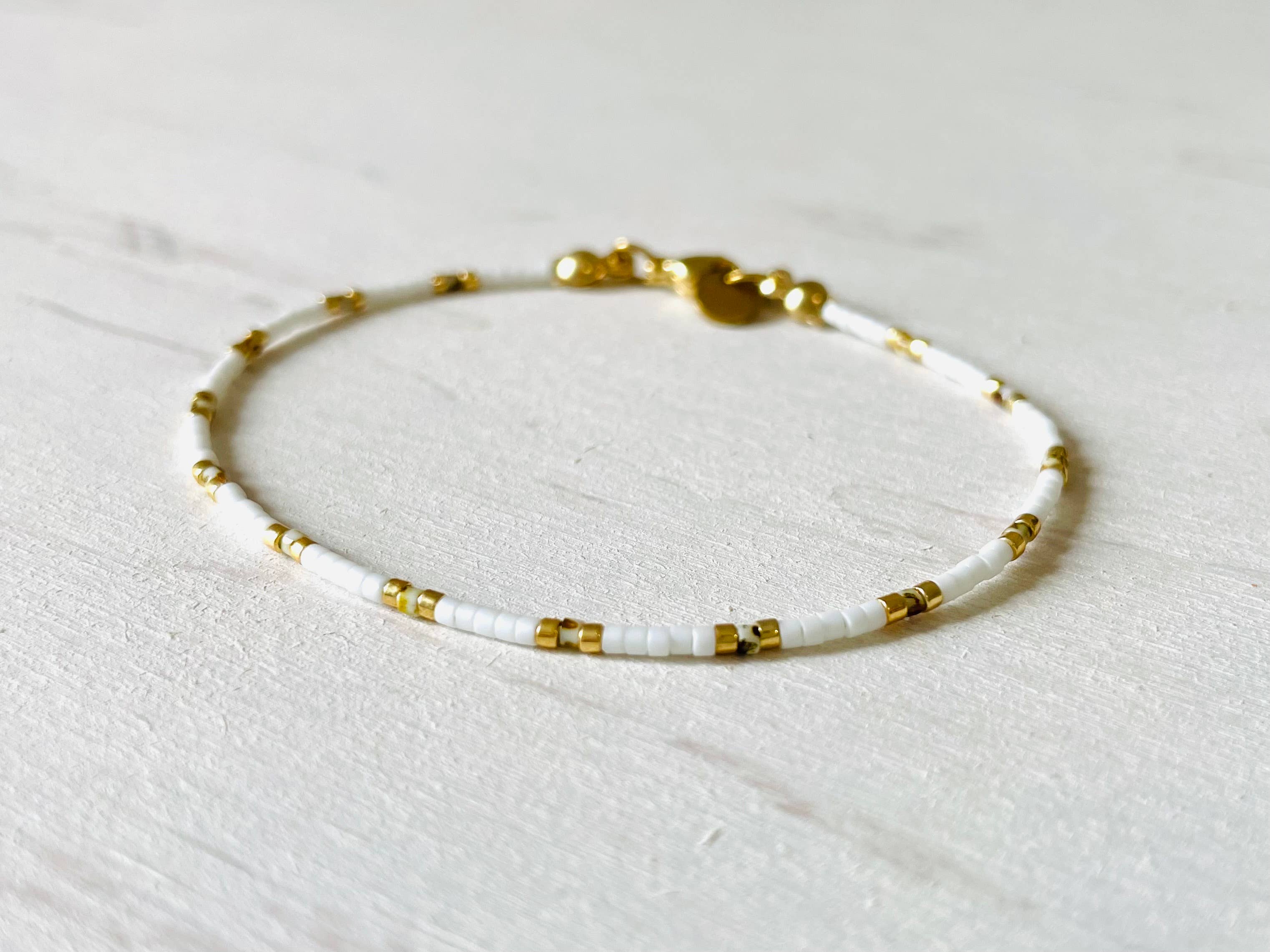 Bracelets acier inoxydable femme, bracelets perles N002