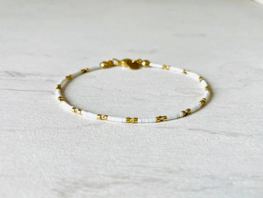 Bracelets acier inoxydable femme, bracelets perles N002 - ANDEA