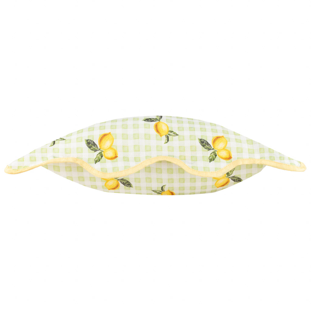 Coussin d'extérieur à carreaux vichy citron sauge