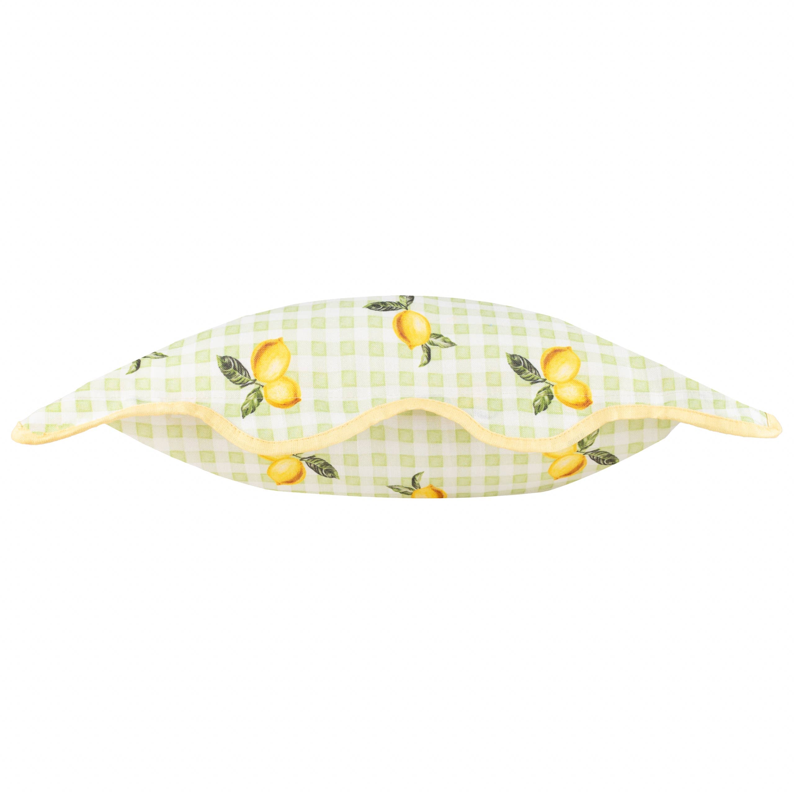 Coussin d'extérieur à carreaux vichy citron sauge
