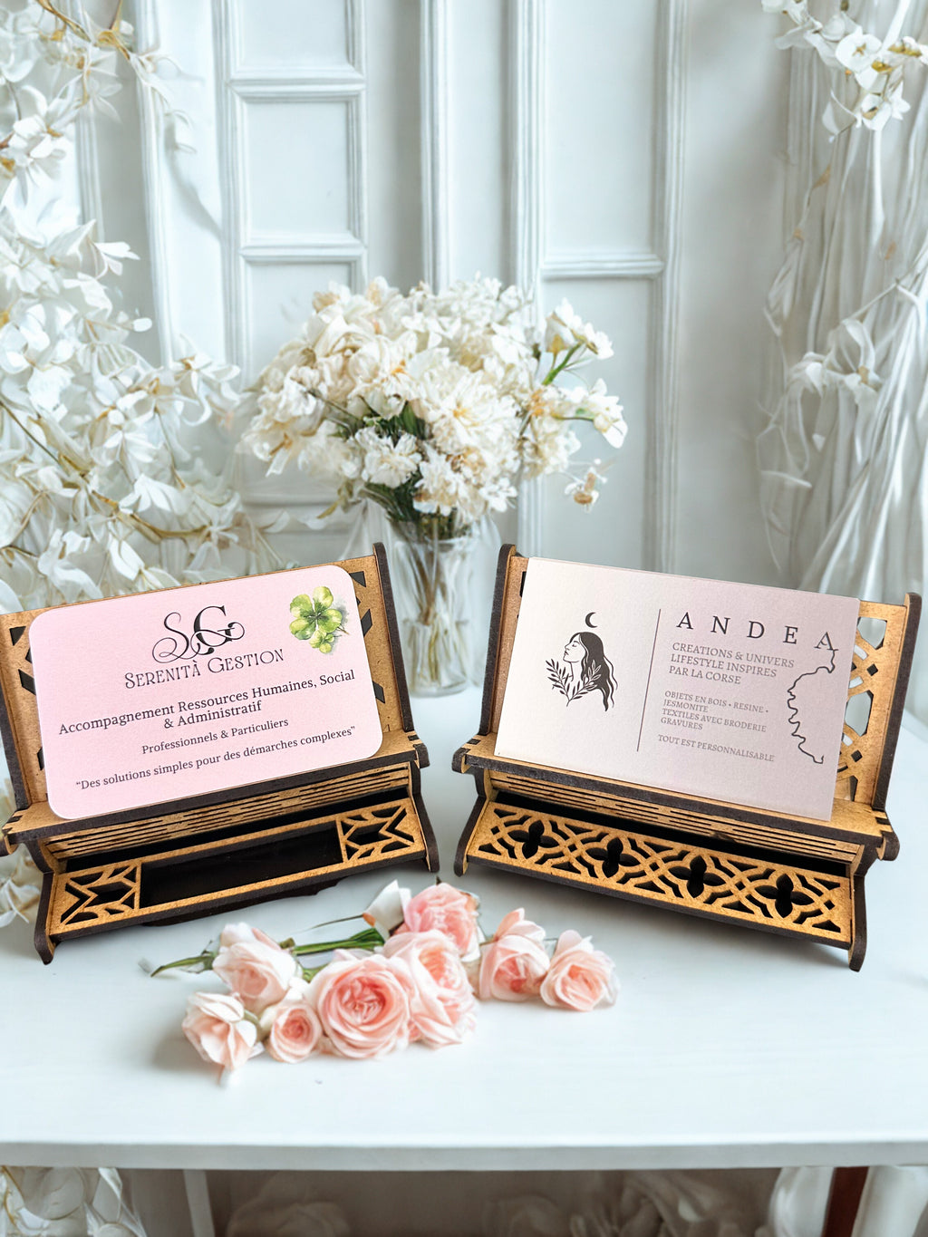 Porte cartes de visite en bois