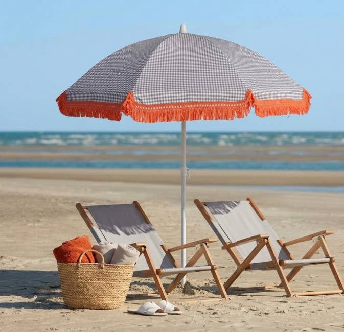 Parasol de plage EZPELETA BORA avec armature Vichy