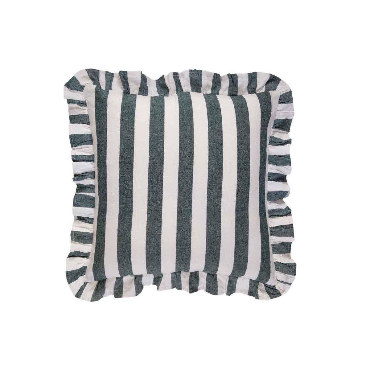 Coussin carré Elvira à rayures bleues