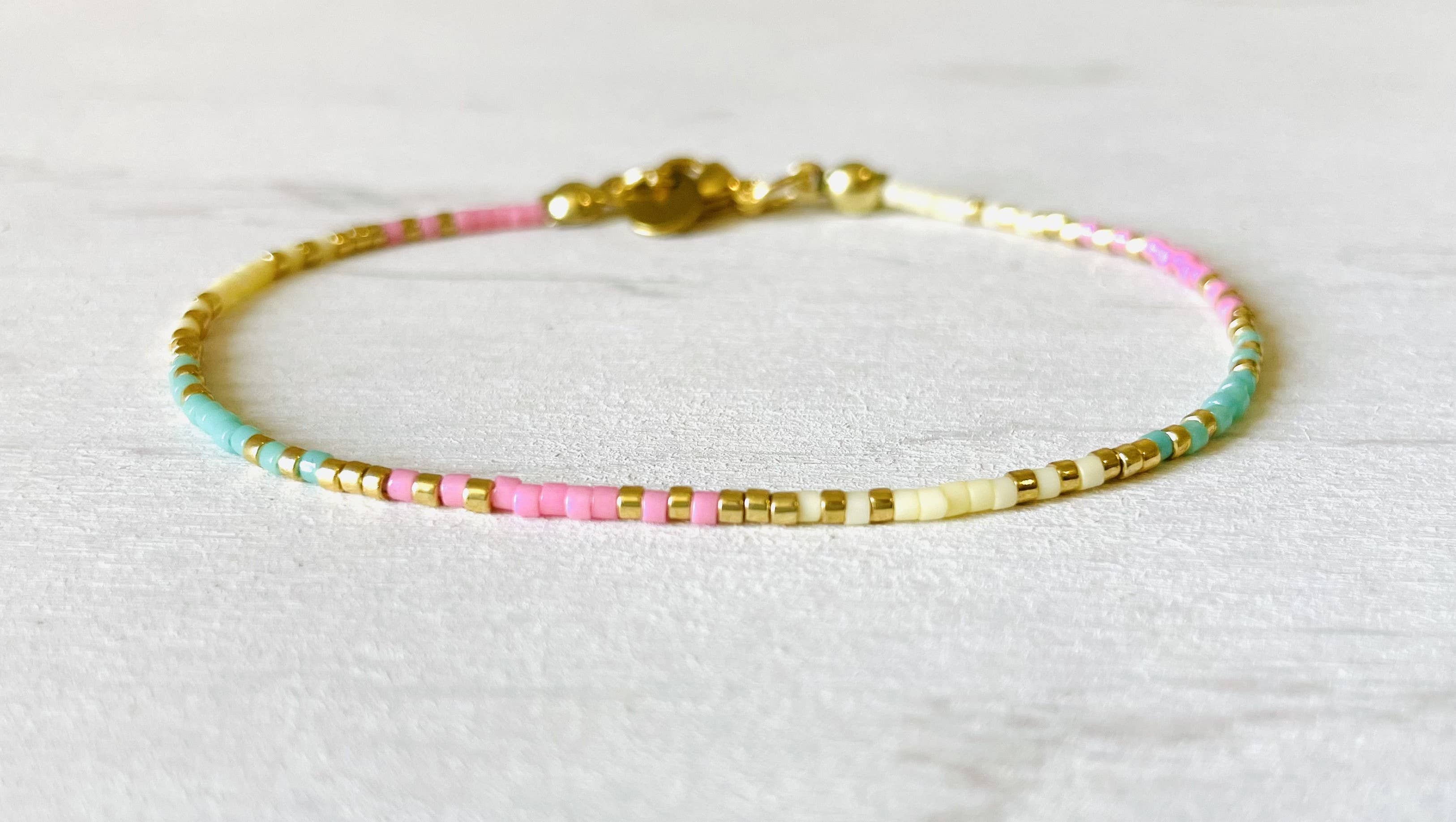 Bracelets acier inoxydable femme, bracelets perles N015