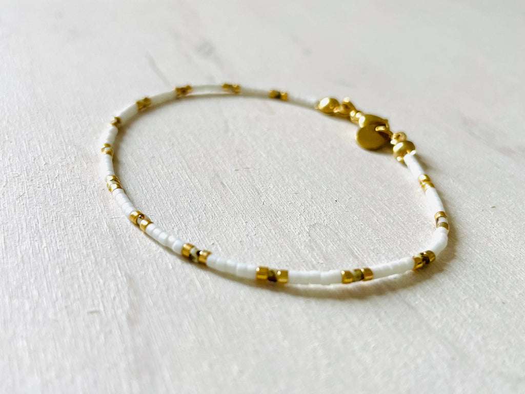 Bracelets acier inoxydable femme, bracelets perles N002