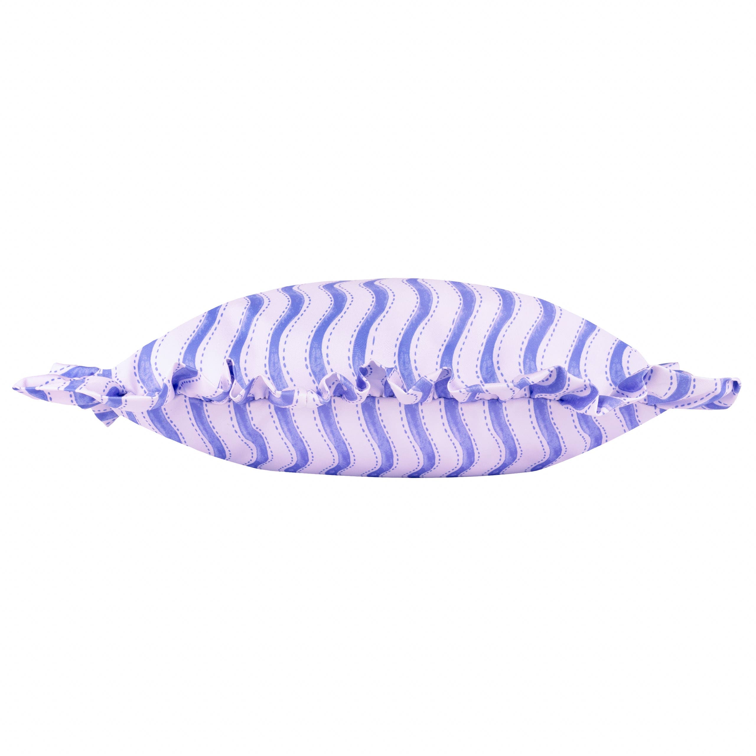 Coussin d'extérieur à rayures ondulées du solstice d'été Cobalt
