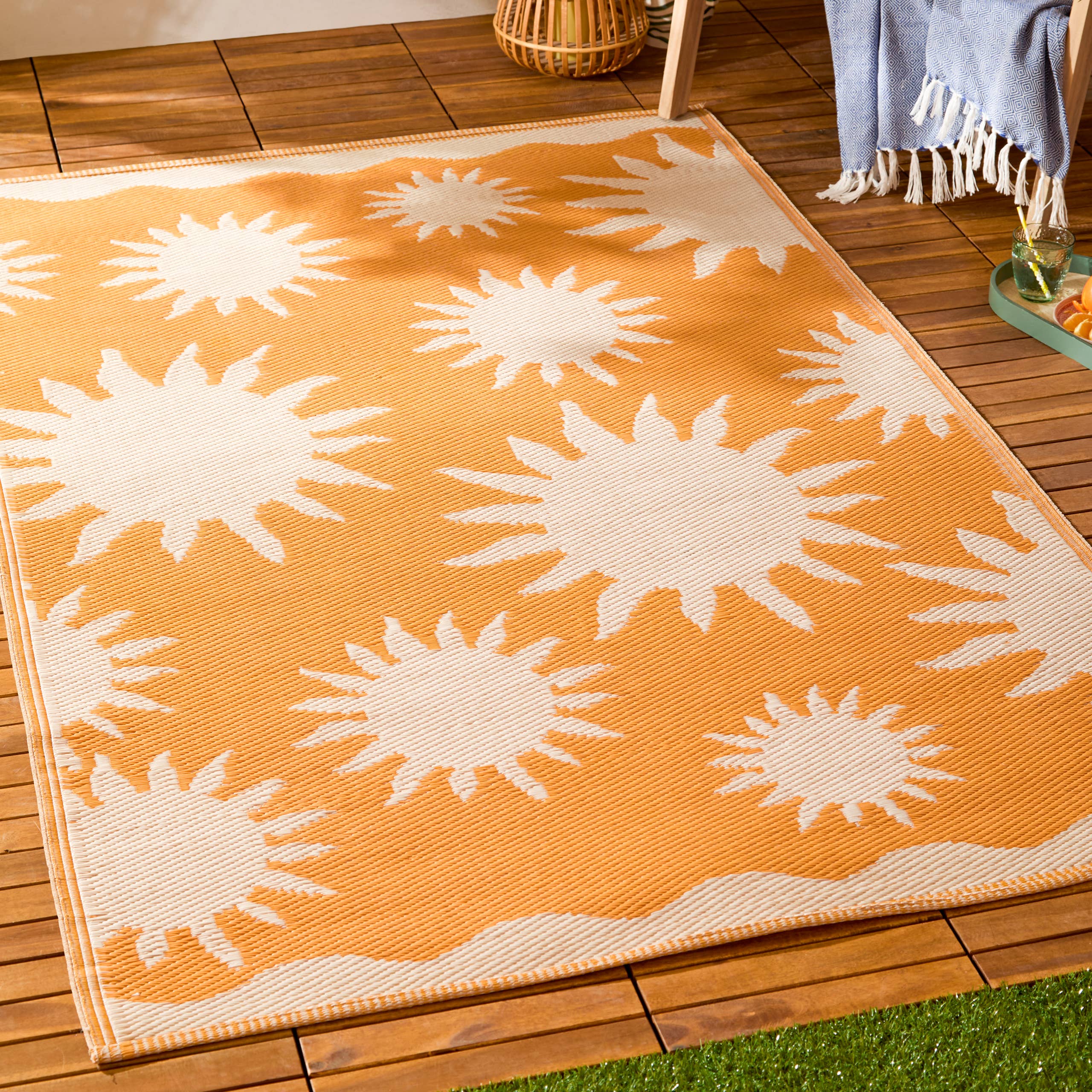 Tapis intérieur/extérieur Solstice d'été Jaune Lever de Soleil