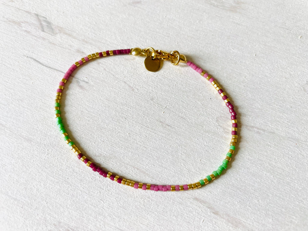 Bracelets acier inoxydable femme, bracelets perles N001