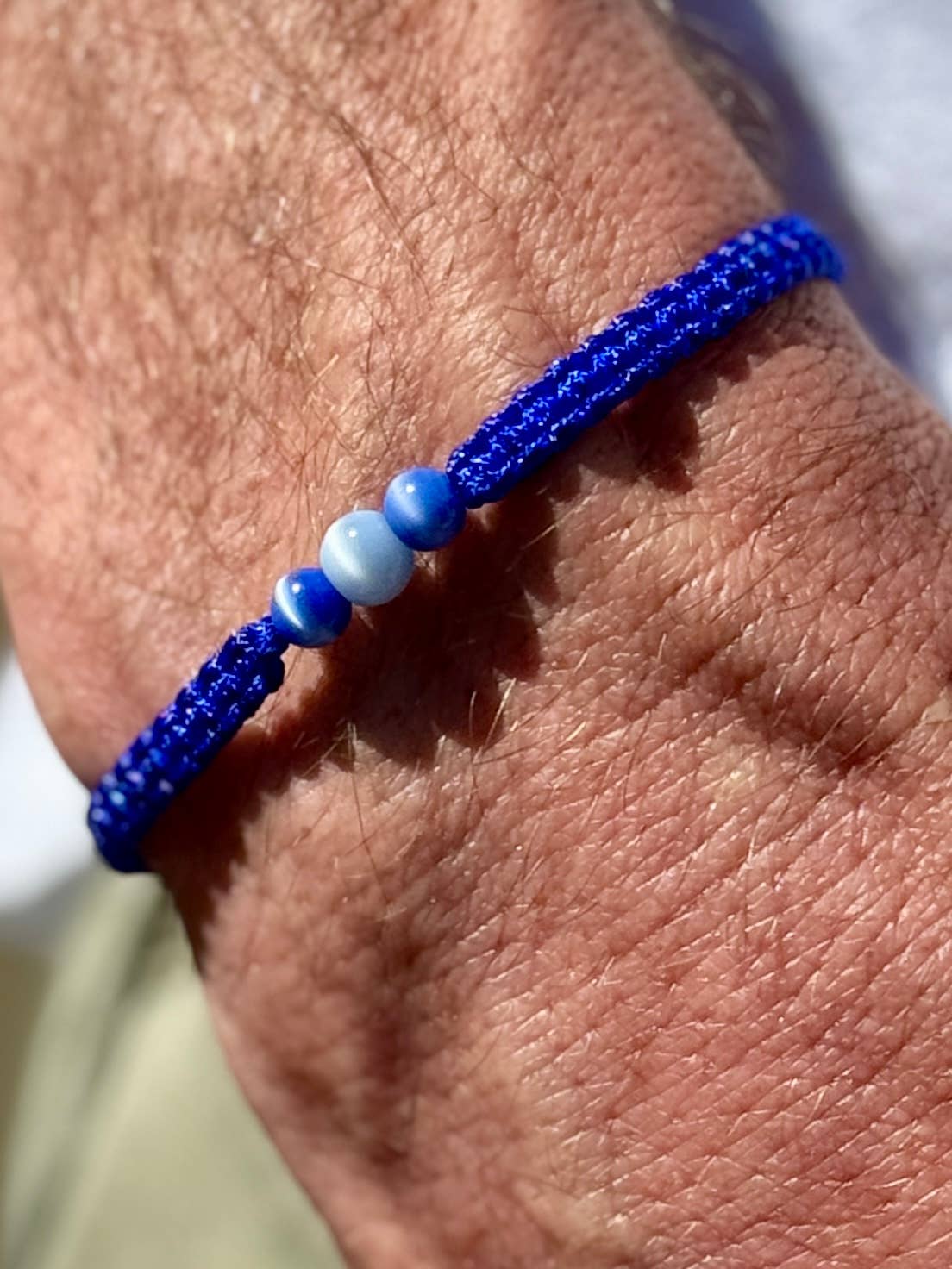 Bracelet tissé façon macramé HOMME - BLEU 04