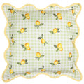 Coussin d'extérieur à carreaux vichy citron sauge