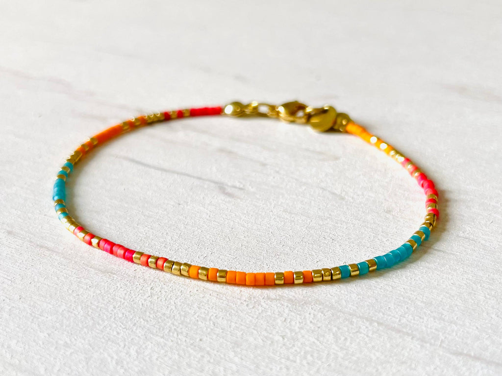 Bracelets acier inoxydable femme, bracelets perles N012