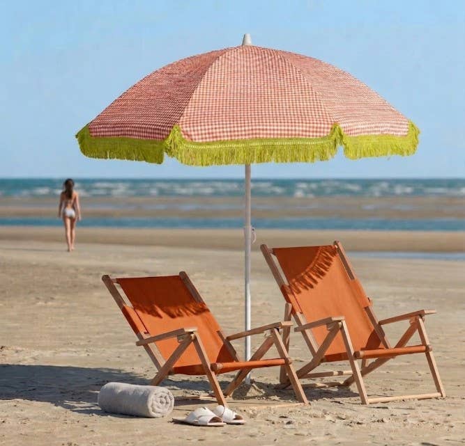 Parasol de plage EZPELETA BORA avec armature Vichy