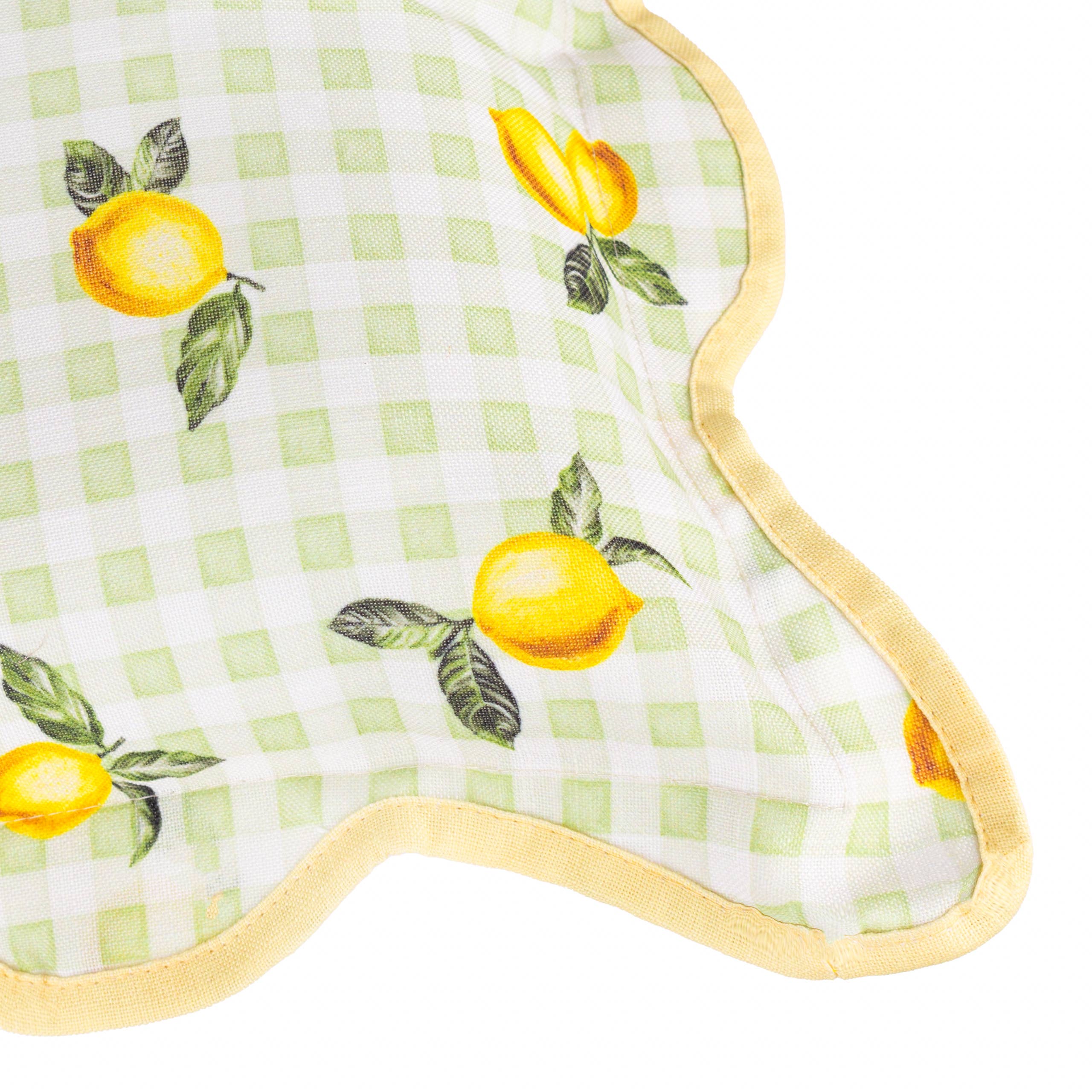 Coussin d'extérieur à carreaux vichy citron sauge