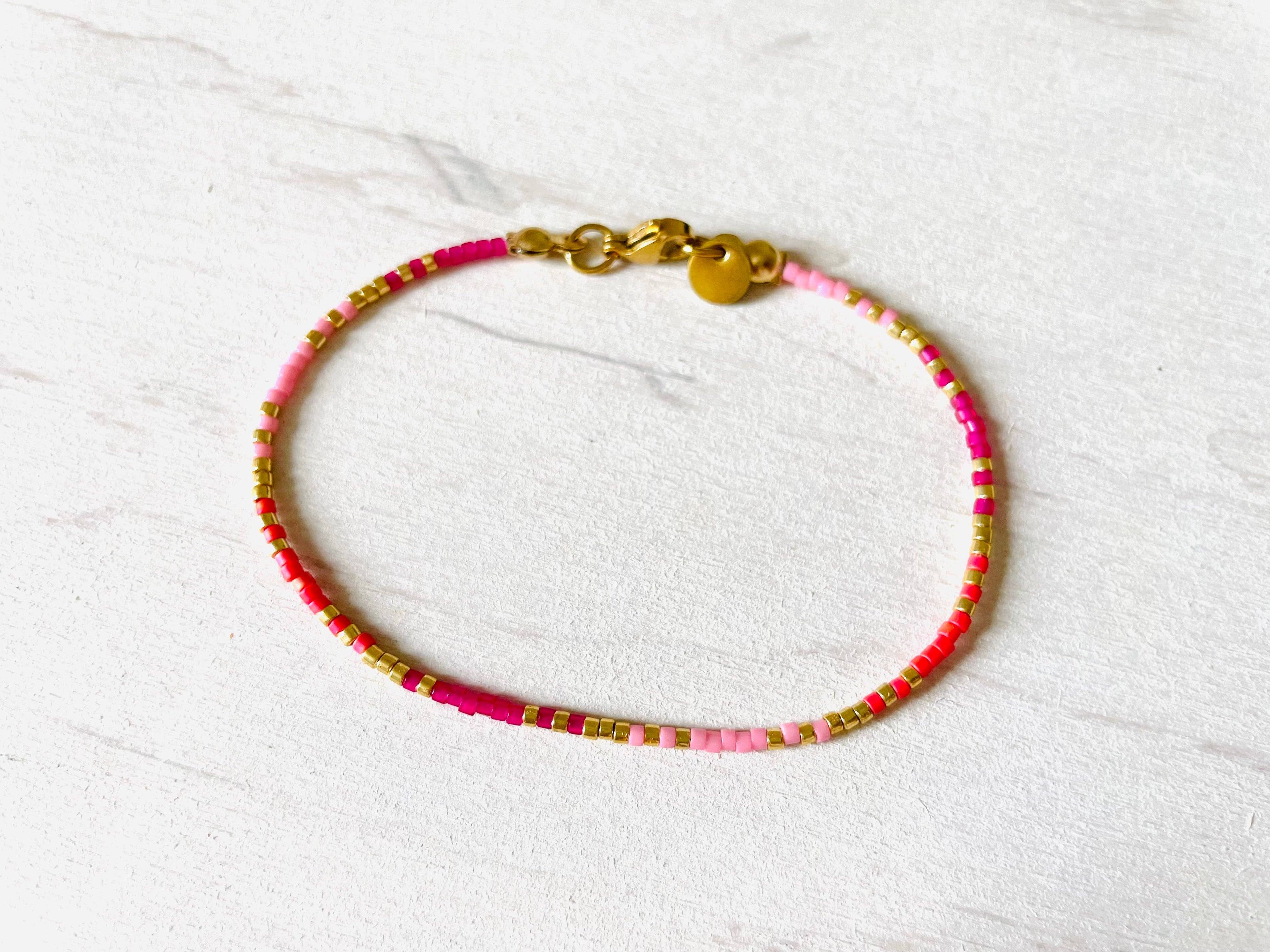 Bracelets acier inoxydable femme, bracelets perles N013