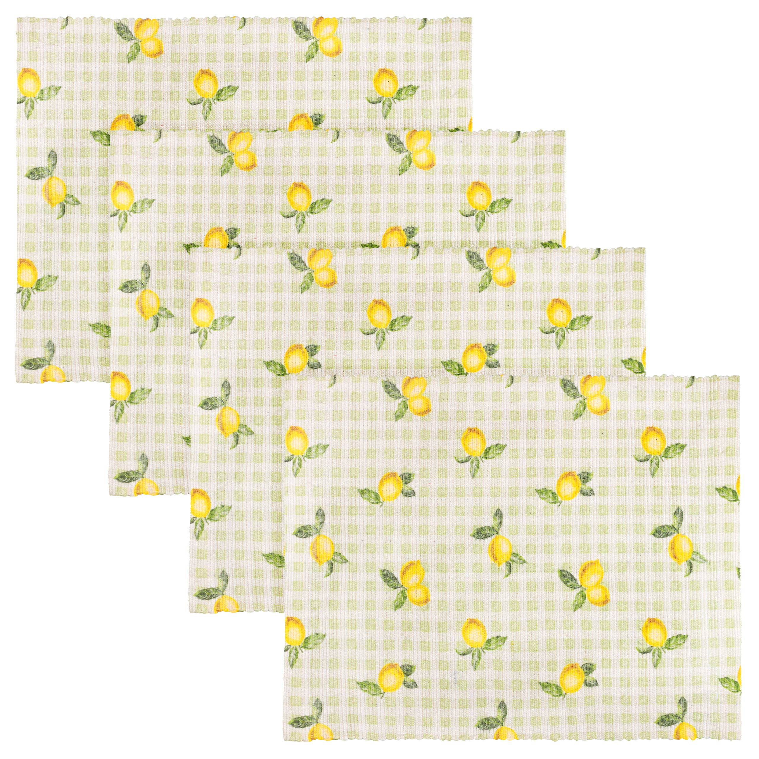 Fruits Citrons Lot de 4 Sets de Table Intérieur/Extérieur Sauge