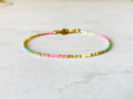 Bracelets acier inoxydable femme, bracelets perles N015