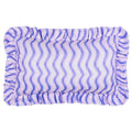 Coussin d'extérieur à rayures ondulées du solstice d'été Cobalt