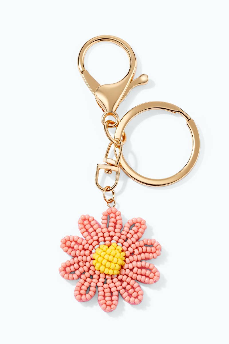 Porte-clés Fleur en perles de rocaille PC150SY